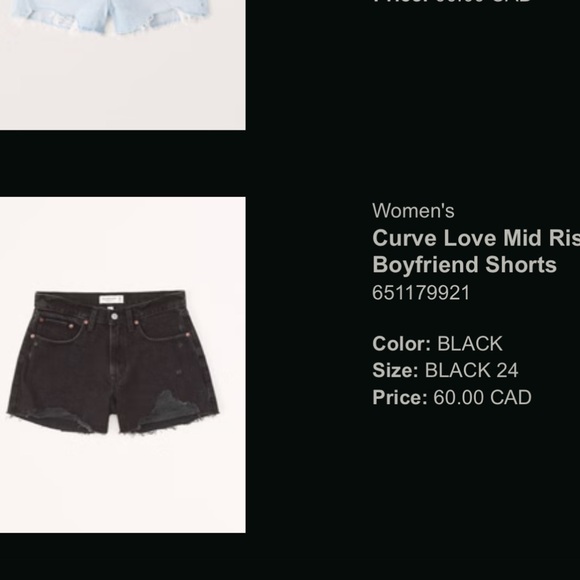 ✨ Abercrombie & Fitch Curve Love Mid Rise Boyfriend Shorts ✨ - Picture 4 of 4